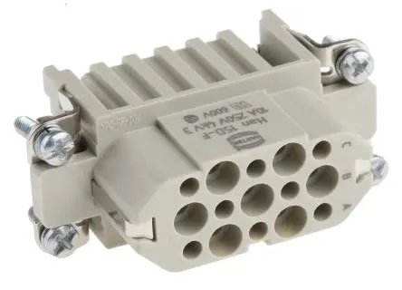 Produktfoto 1 von HARTING Han D Industrie-Steckverbinder Kontakteinsatz Buchse, 15-polig 10A, Kabel, Steckverbindereinsatz