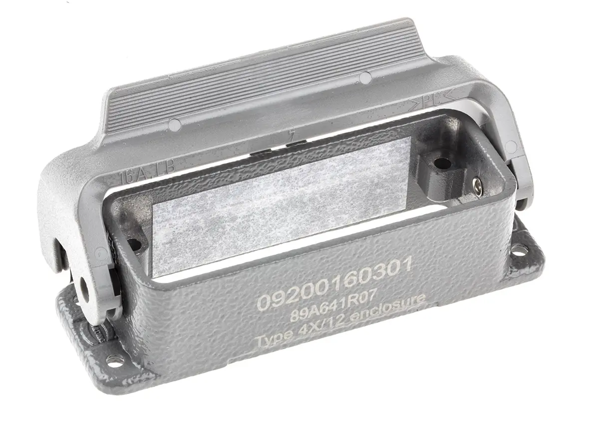 Produktfoto 1 von HARTING Han A Gehäuse für robusten Stromversorgungsstecker 1 Hebel 1 16A Steckverbindergehäuse, IP65