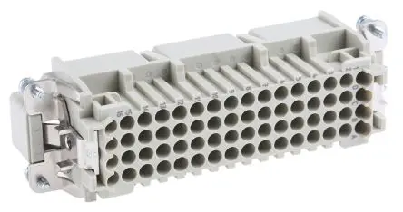Produktfoto 1 von HARTING Han D Industrie-Steckverbinder Kontakteinsatz Stecker, 64-polig 10A, Kabel, Steckverbindereinsatz