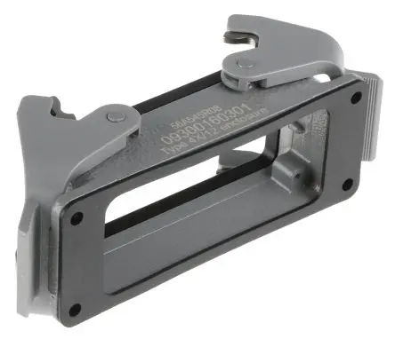 Produktfoto 1 von HARTING Han B Gehäuse für robusten Stromversorgungsstecker Doppelter Hebel 2, Schott 16B Anbaugehäuse, IP65