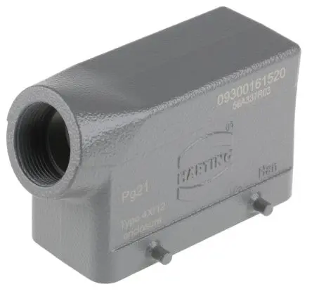 Produktfoto 1 von HARTING Han B Kappe für robusten Stromversorgungsstecker 2 Hebel 2, Anschlusshaube 16B Steckverbinderkappe, IP65