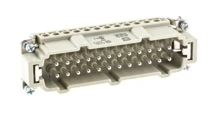 Produktfoto 1 von HARTING Han E Industrie-Steckverbinder Kontakteinsatz Stecker, 24-polig 16A, Kabel, Steckverbindereinsatz