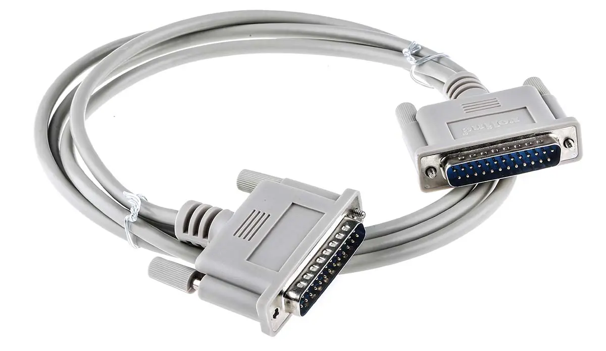 Produktfoto 1 von Roline ROLINE Serielles Kabel / DB25-Stecker Stecker / DB25-Stecker Stecker, 1.8 m Polyvinylchlorid, Grau, RS232