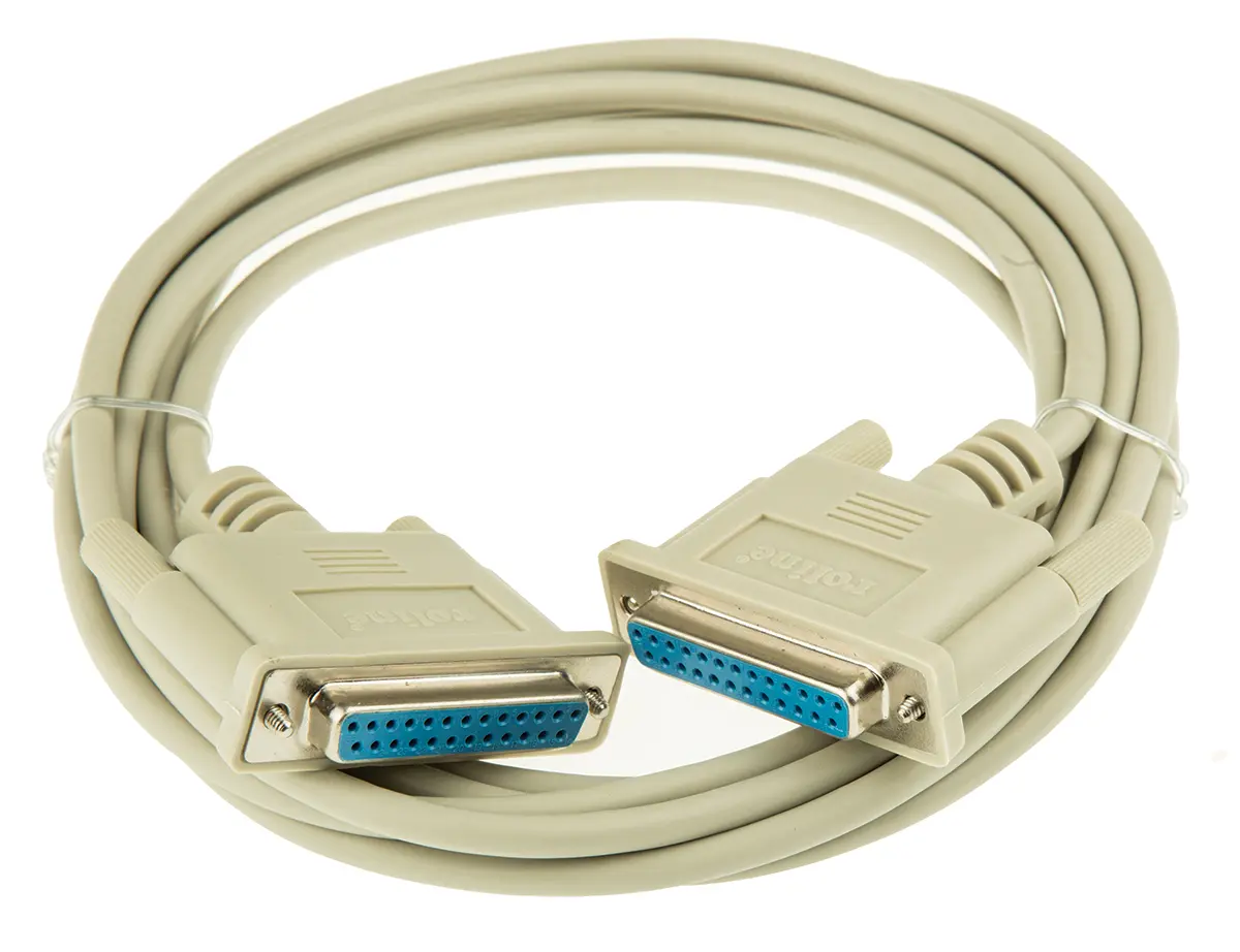 Produktfoto 1 von Roline SUB-D Serielles Kabel / DB25-Stecker Buchse / DB25-Stecker Buchse, 3 m Polyvinylchlorid, Grau, UL