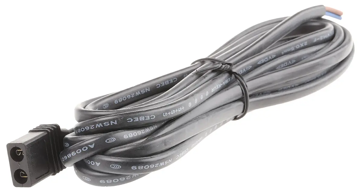 Produktfoto 1 von ebm-papst Konfektioniertes Netzkabel für AC-Kompaktlüfter mit Stift 2,8/3,0 x 0,5 mm, Maße 0.5 mm, L. 3000 mm