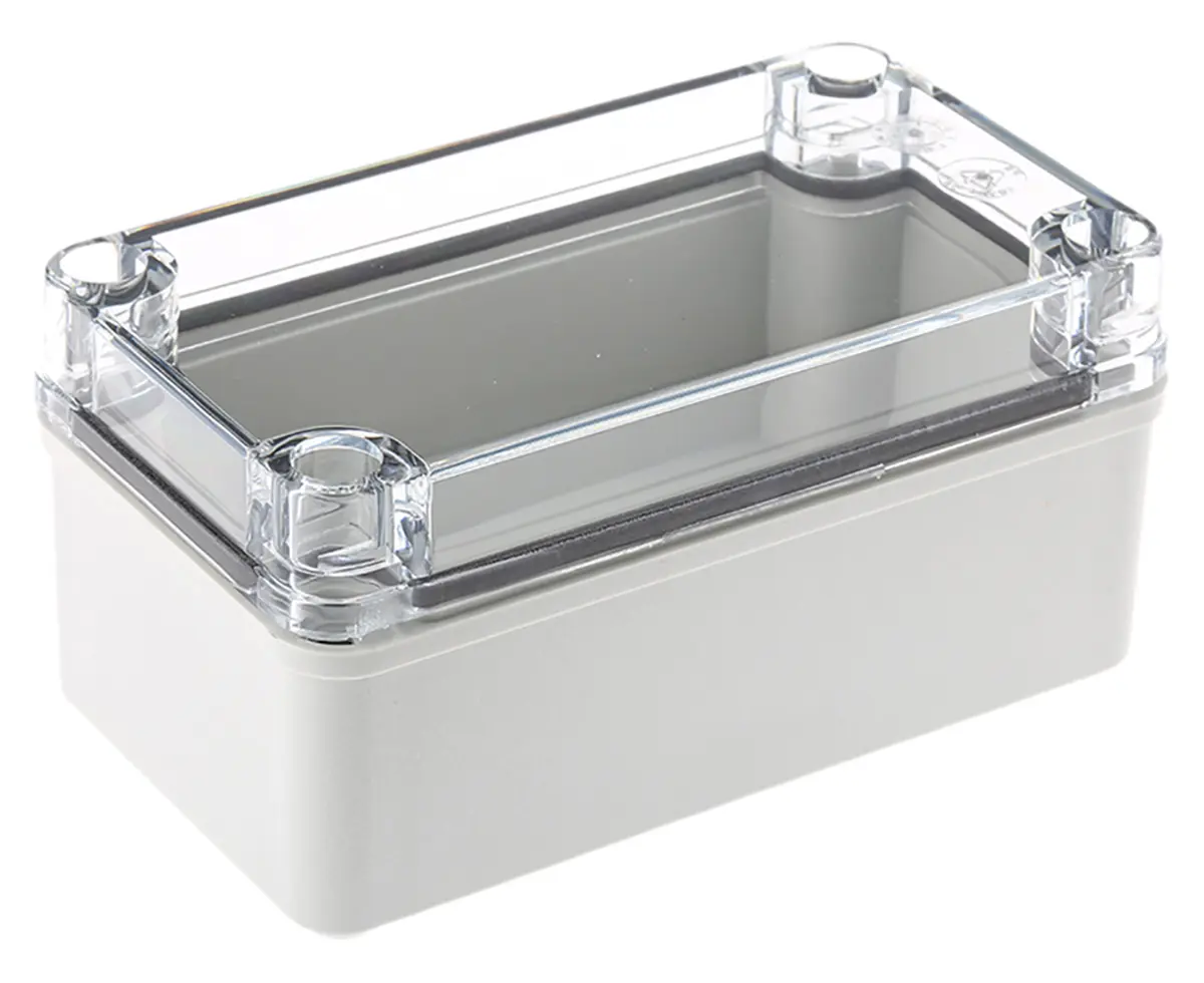 Produktfoto 1 von Fibox Piccolo; Gehäuse; Polycarbonat; Grau; IK08 IP66, IP40 Breite 80 mm Höhe 65 mm Länge 140 mm