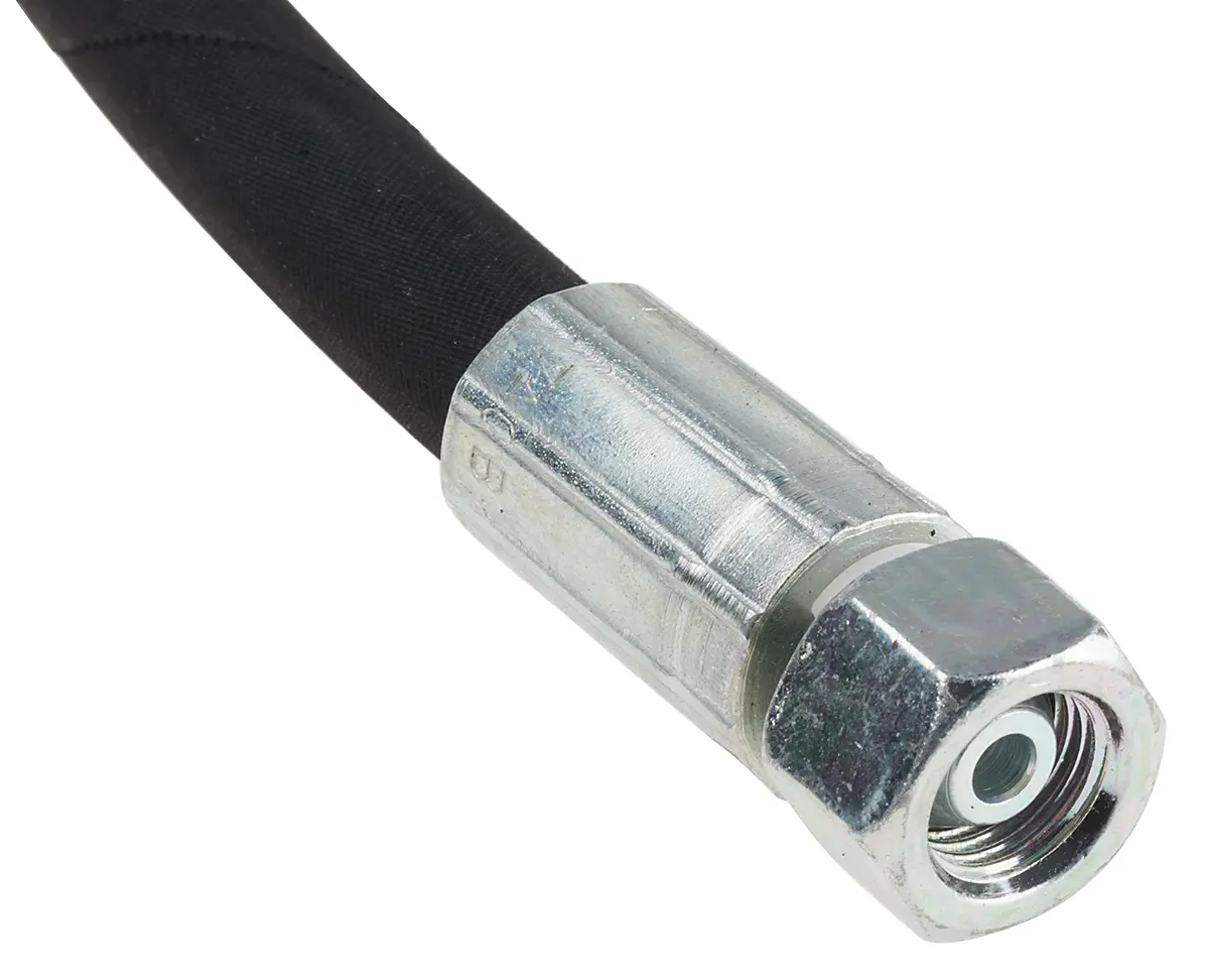 Produktfoto 1 von RS PRO Hydraulikschlauch, konfektioniert Synthetisches Gummi Innen ø 6.35 mm, 1.46 m, max. 400 bar, 100 °C, -40 °C