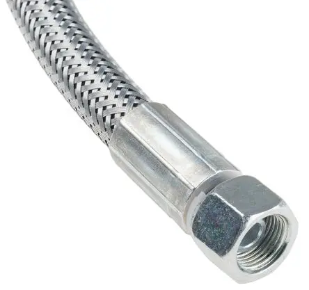 Produktfoto 1 von RS PRO Hydraulikschlauch, konfektioniert, außen Metallgeflecht Innen ø 9.53 mm, 2m, max. 155 bar, 121 °C, -40 °C