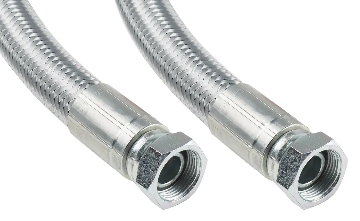 Produktfoto 1 von RS PRO Hydraulikschlauch, konfektioniert, außen Metallgeflecht Innen ø 19.05 mm, 1 m, max. 85 bar, 125 °C, -40 °C