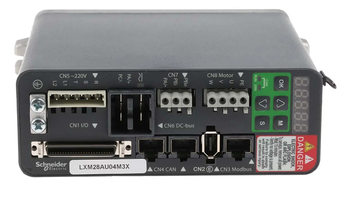 Produktfoto 1 von Schneider Electric Servoantrieb, 3-phasig, Bewegung, Encoderfeedback-Steuerung / 3.8 A 400 W, 150 mm x 55 mm x 146 mm