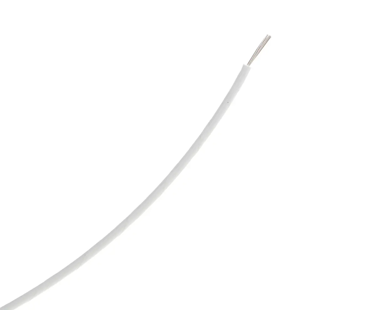 Produktfoto 1 von RS PRO Einzeladerleitung 0,52 mm², 20 AWG 100m Weiß Polyamid isoliert Ø 1.34mm 19/0,2 mm Litzen