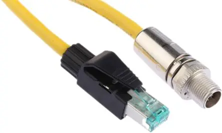 Produktfoto 1 von HARTING M12 Cat6a Ethernet-Kabel, 2 m, Gelb, A Gerade Stecker, B Gerade Stecker Abgeschirmt, Polyvinylchlorid