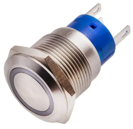 Produktfoto 1 von RS PRO Druckschalter Gelb Beleuchtet Rastend Panel Ø 19.2 mm, 1-poliger Umschalter / 5A 12 V dc 250 V ac, IP67