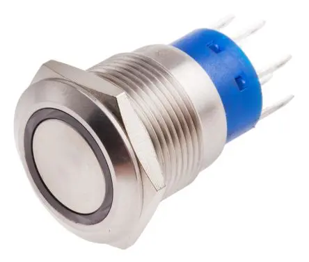 Produktfoto 1 von RS PRO Druckschalter Rot Beleuchtet Tastend Panel Ø 19.2 mm, 2-poliger Umschalter / 5A 250 V ac, IP67