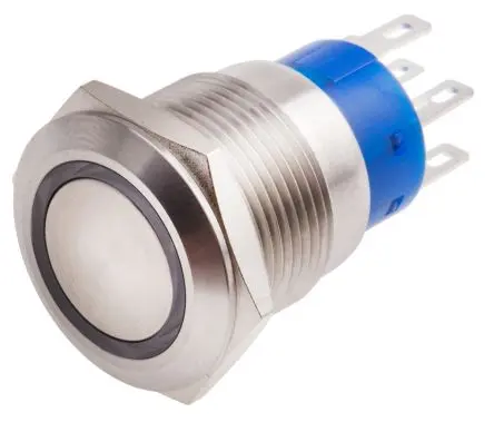 Produktfoto 1 von RS PRO Druckschalter Weiß Beleuchtet Tastend Panel Ø 19.2 mm, 2-poliger Umschalter / 5A 12 V dc 250 V ac, IP67