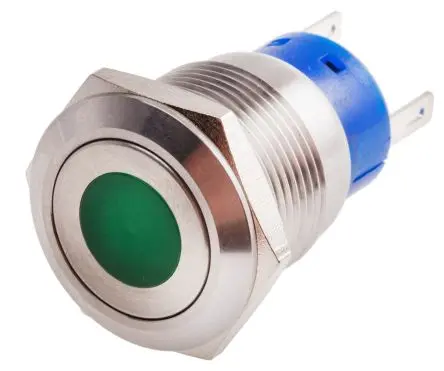 Produktfoto 1 von RS PRO Druckschalter Grün Beleuchtet Rastend Panel Ø 19.2 mm, 1-poliger Umschalter / 5A 250 V ac, IP67