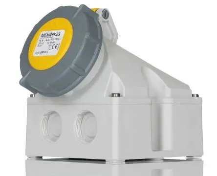 Produktfoto 1 von MENNEKES Leistungssteckverbinder Gelb, 110V 3P / 16A, Wand IP67