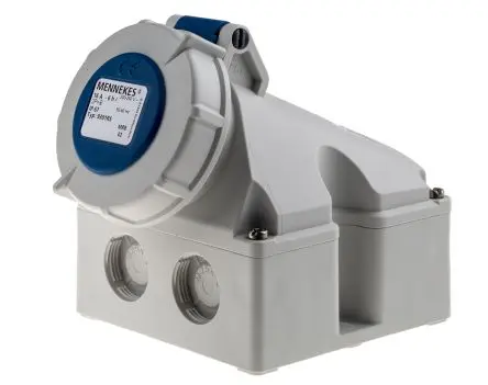 Produktfoto 1 von MENNEKES Leistungssteckverbinder Blau, 230V 3P / 16A, Wand IP67
