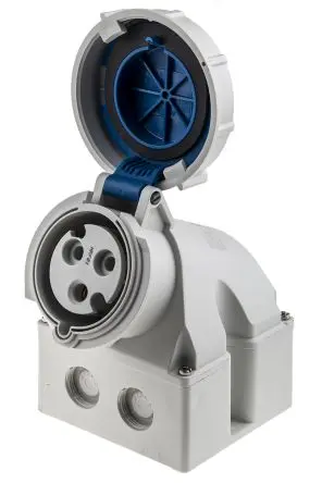 Produktfoto 1 von MENNEKES Leistungssteckverbinder Blau, 230V 3P / 32A, Wand IP67
