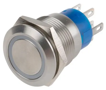 Produktfoto 1 von RS PRO Druckschalter Weiß Beleuchtet Rastend Panel Ø 19.2 mm, 2-poliger Umschalter / 5A 12 V dc 250 V ac, IP67