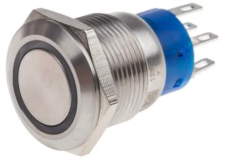 Produktfoto 1 von RS PRO Druckschalter Weiß Beleuchtet Tastend Panel Ø 19.2 mm, 1-poliger Umschalter / 5A 12 V dc 250 V ac, IP67