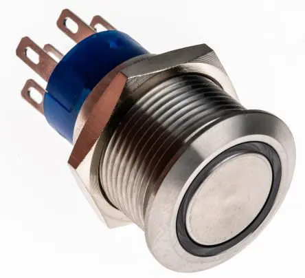Produktfoto 1 von RS PRO Druckschalter Weiß Beleuchtet Rastend Panel Ø 19.2 mm, 2-poliger Umschalter / 5A 250 V ac, IP67