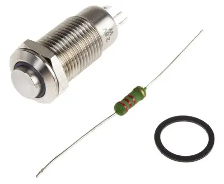 Produktfoto 1 von RS PRO 1116522 Druckschalter Weiß Beleuchtet Rastend Panel Ø 12 mm, SPST / 1A 36 V dc, IP40