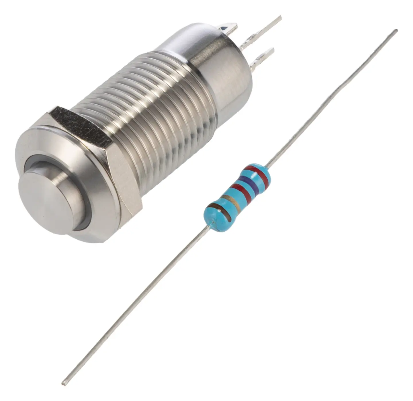 Produktfoto 1 von RS PRO Druckschalter Gelb Beleuchtet Rastend Panel Ø 12 mm, SPST / 1 A 36 V dc, IP40