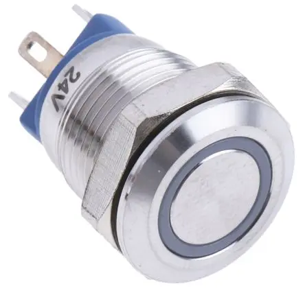 Produktfoto 1 von RS PRO AV01 Druckschalter Grün Beleuchtet Tastend Panel Ø 12 mm, SPST / 15mA 36 V dc, IP65, IP67