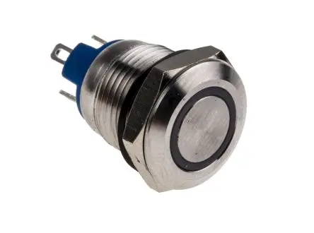 Produktfoto 1 von RS PRO AV Druckschalter Rot Beleuchtet Tastend Panel Ø 12 mm, SPST / 15mA 36 V dc, IP65, IP67