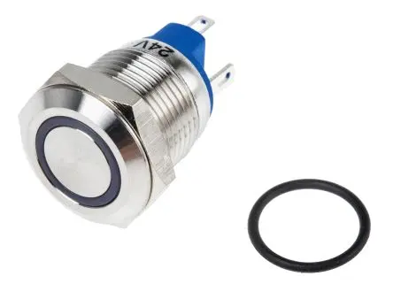 Produktfoto 1 von RS PRO AV Druckschalter Gelb Beleuchtet Tastend Panel Ø 12 mm, SPST / 15mA 36 V dc, IP65, IP67