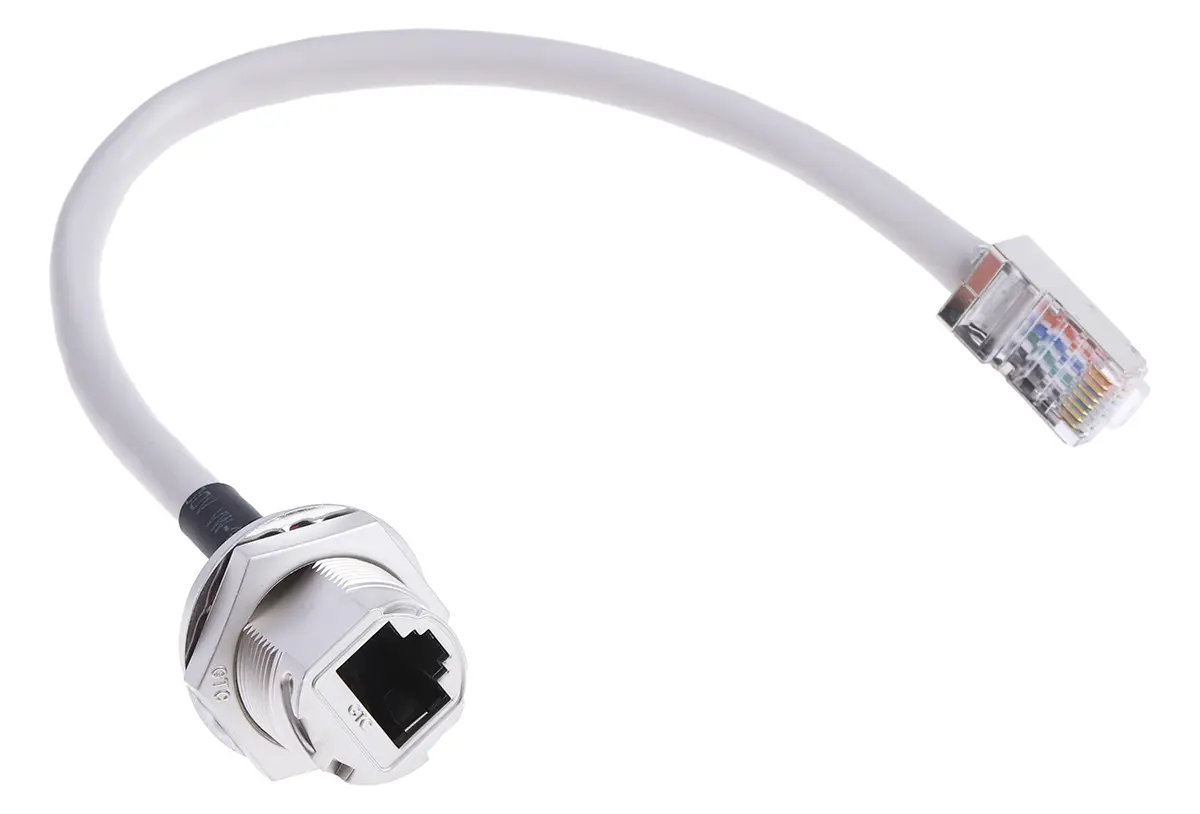Produktfoto 1 von RS PRO Cat5e Ethernet-Kabel, 200 mm, Grau STP Stecker, A RJ45 Buchse, B RJ45, Polyvinylchlorid