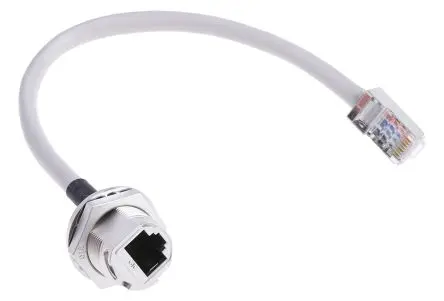 Produktfoto 1 von RS PRO Cat5e Ethernet-Kabel, 200 mm, Grau STP Stecker, A RJ45 Buchse, B RJ45, Polyvinylchlorid