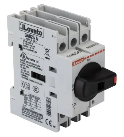Produktfoto 1 von Lovato GA Trennschalter 3-polig Panel 25A 11 kW Schwarz IP65 3-phasig