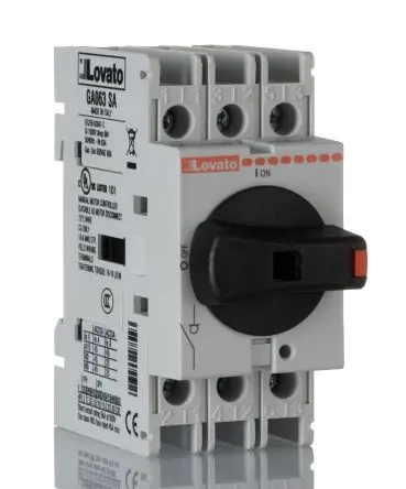 Produktfoto 1 von Lovato GA Trennschalter 3-polig DIN-Hutschiene, Schraubanschlussklemme 63A 22 kW Schwarz IP65 3-phasig