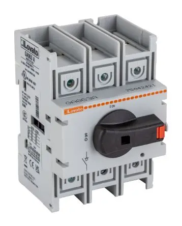 Produktfoto 1 von Lovato GA Trennschalter 3-polig Panel 63A 22 kW Schwarz IP65 3-phasig