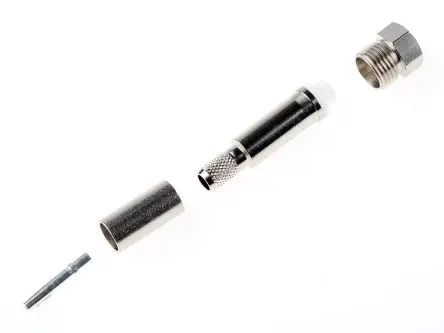 Produktfoto 1 von Telegärtner FME Buchse Koaxialsteckverbinder FME-Steckverbinder, Kabel, für RG58C/U-Kabel, 50 Ω Crimpbefestigung,