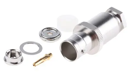 Produktfoto 1 von Telegärtner BNC Buchse Koaxialsteckverbinder BNC-Steckverbinder, Kabel, für RG178B/U-Kabel, 50 Ω Klemme, Standard,