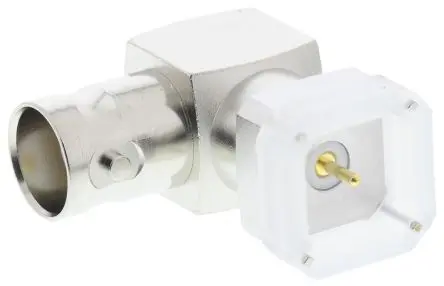 Telegärtner BNC Buchse Koaxialsteckverbinder BNC-Steckverbinder, Leiterplattenmontage, 50 Ω Lot, Standard, gewinkelt