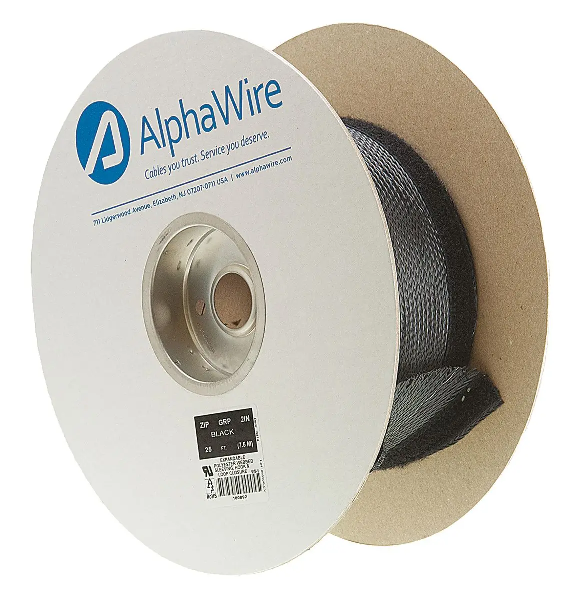 Produktfoto 1 von Alpha Wire FIT Wire Management Spiral-Kabelumwicklung / 60.325 mm Polyethylenterephthalat Schwarz, für Kabel-Ø 12.7 mm