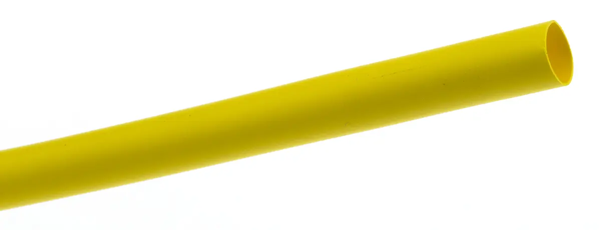 Produktfoto 1 von TE Connectivity RNF-100 Wärmeschrumpfschlauch, Polyolefin Gelb, Ø 6.4 mm Schrumpfrate 2:1, Länge 1.2m