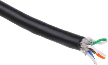 Produktfoto 1 von RS PRO Cat7 Ethernet-Kabel, 100 m, Schwarz SF/FTP, Polyvinylchlorid