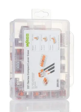 Produktfoto 1 von WAGO 221 Kunststoff Hebelsteckverbindersatz 32A transparent Zugfederklemme 12AWG, 24 AWG