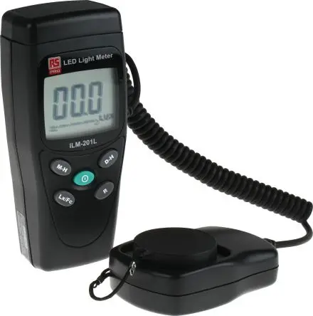 Produktfoto 1 von RS PRO ILM201L Luxmeter 200lx mit Fotodiode, bis 200000 lx, ±3 (Incandescent) %