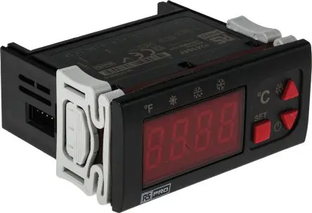 RS PRO EDT2412 Ein-Aus-Temperaturregler Frontplattenmontage 1, 2 x Relais Ausgang/ NTC Eingang 230V ac Controller