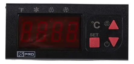 RS PRO EDT2423 Ein-Aus-Temperaturregler Frontplattenmontage 2, 3 x Relais Ausgang/ NTC Eingang 230V ac Controller