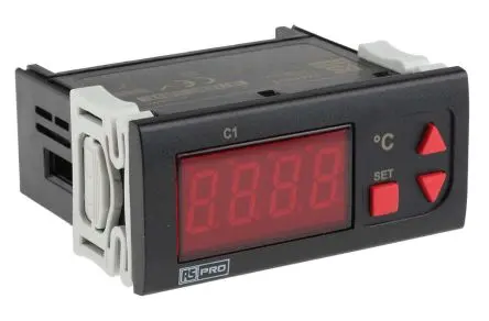 RS PRO ET2001 Ein-Aus-Temperaturregler Frontplattenmontage 1, 1 x Relais Ausgang/ Thermoelement Typ J Eingang 253V ac