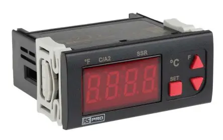 RS PRO Ein-Aus-Temperaturregler Frontplattenmontage 1, 2 x Halbleiterausgang Ausgang/ Thermoelement Eingang 24V ac