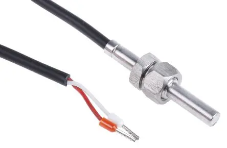 Produktfoto 1 von RS PRO Silikon (Kabel), Edelstahl (Gehäuse) NTC Temperatursensor 60 °C / 150 °C, Ø 6 mm x 48 mm