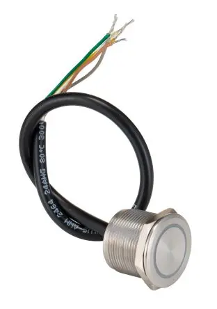 Produktfoto 1 von Bulgin Piezo-Schalter Grau 1 A Draht Beleuchtet IP68, IP69K Tastend